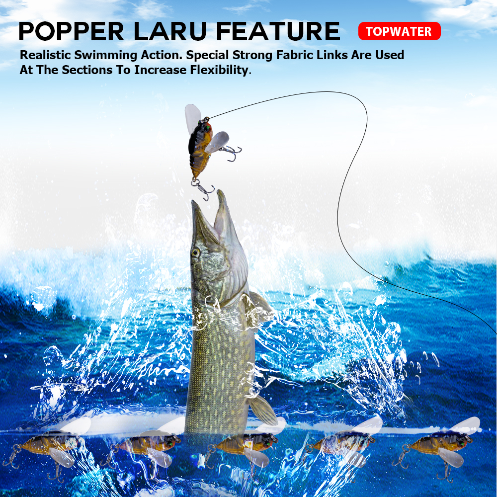 Agoie 6.5g 5cm Topwater Popper - огляд і ціна Fishing Lure Popper