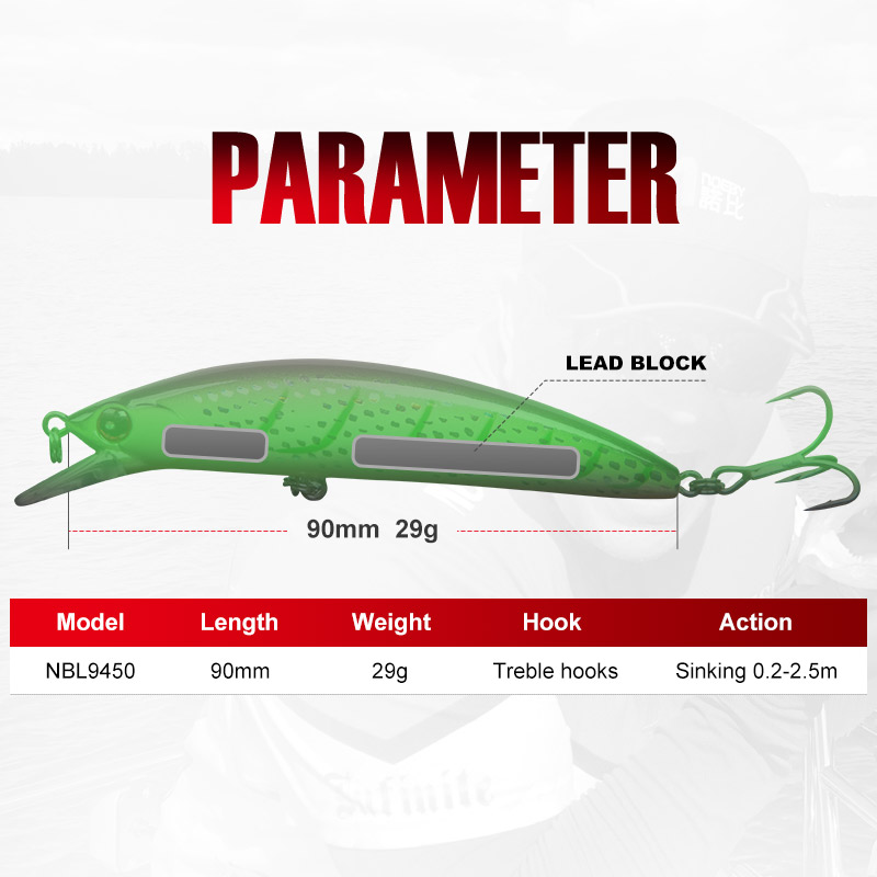 NOEBY Sinking Minnow Lure 90mm - огляд і ціна Fishing Lure Jerkbait